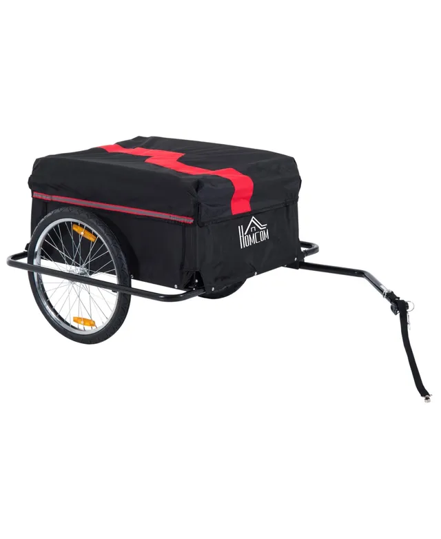 Aosom Foldable Bike Cargo Trailer Cart with Hitch, 80lbs Capacity