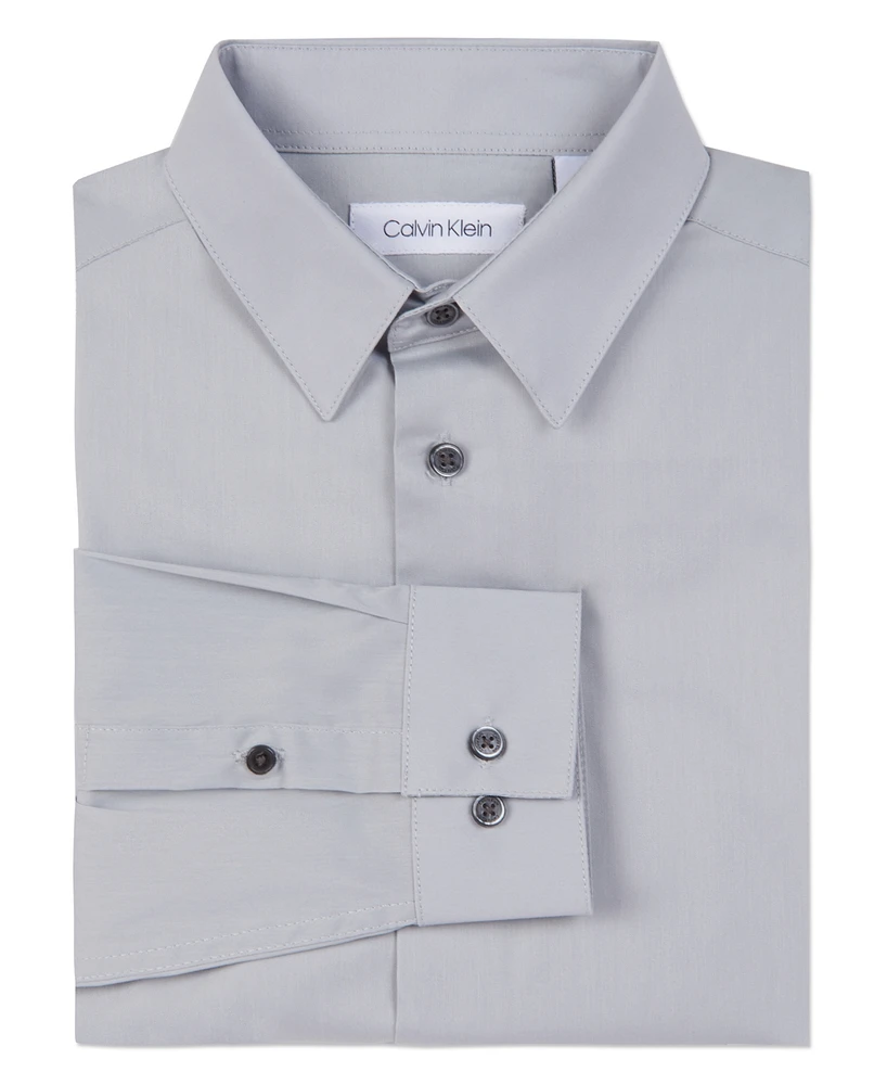 Calvin Klein Little Boys Solid Stretch Poplin Shirt