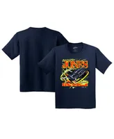 Big Boys and Girls Jr Motorsports Official Team Apparel Navy Brandon Jones Car T-shirt