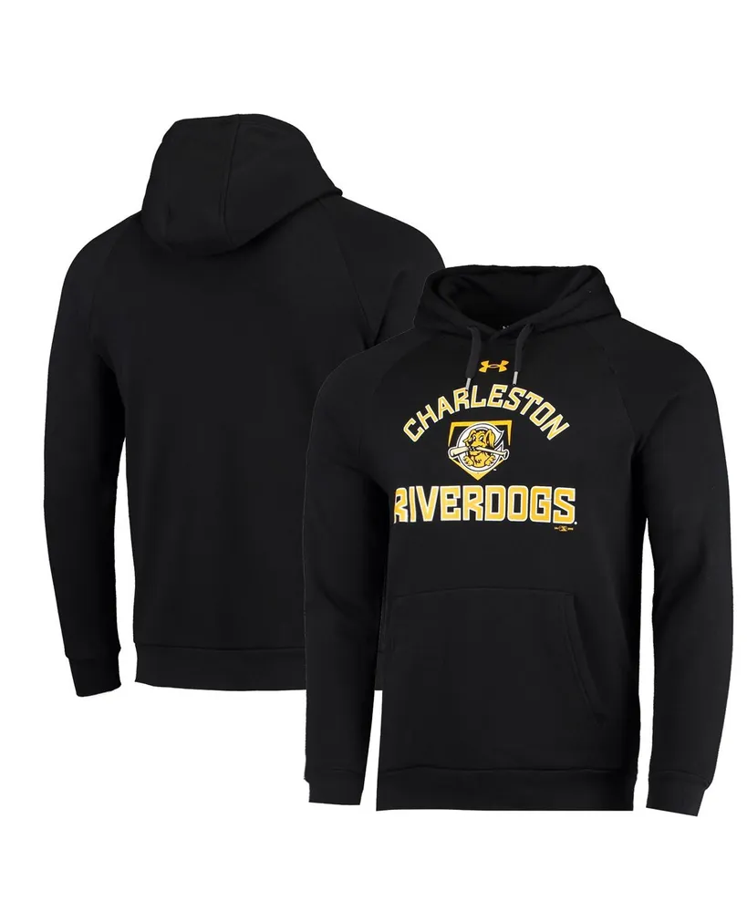 Men's Under Armour Black Charleston RiverDogs All Day Raglan Fleece Pullover Hoodie