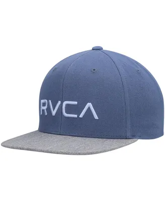 Big Boys and Girls Rvca Light Blue, Heathered Gray Twill Snapback Hat