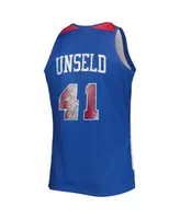 Men's Mitchell & Ness Wes Unseld Blue Washington Bullets 1977-78 Hardwood Classics Nba 75th Anniversary Diamond Swingman Jersey