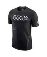 Men's Nike Black Milwaukee Bucks Courtside Air Traffic Control Max90 T-shirt