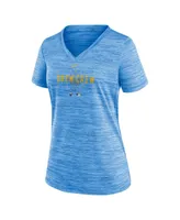 Women's Nike Powder Blue Milwaukee Brewers City Connect Velocity Practice Performance V-Neck T-shirt