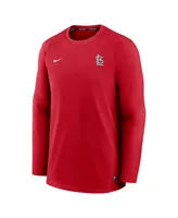 Men's Nike Red St. Louis Cardinals Authentic Collection Logo Performance Long Sleeve T-shirt