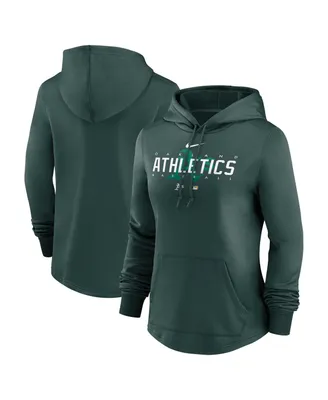 Women's Nike Green Oakland Athletics Authentic Collection Pregame Performance Pullover Hoodie