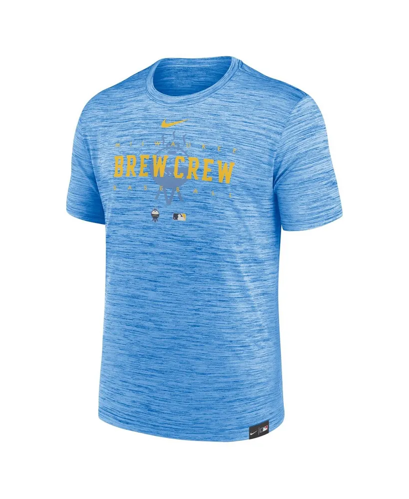 Men's Nike Powder Blue Milwaukee Brewers City Connect Velocity Practice Performance T-shirt