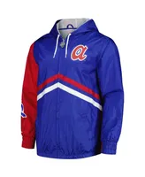 Men's Mitchell & Ness Royal Atlanta Braves Undeniable Full-Zip Hoodie Windbreaker Jacket