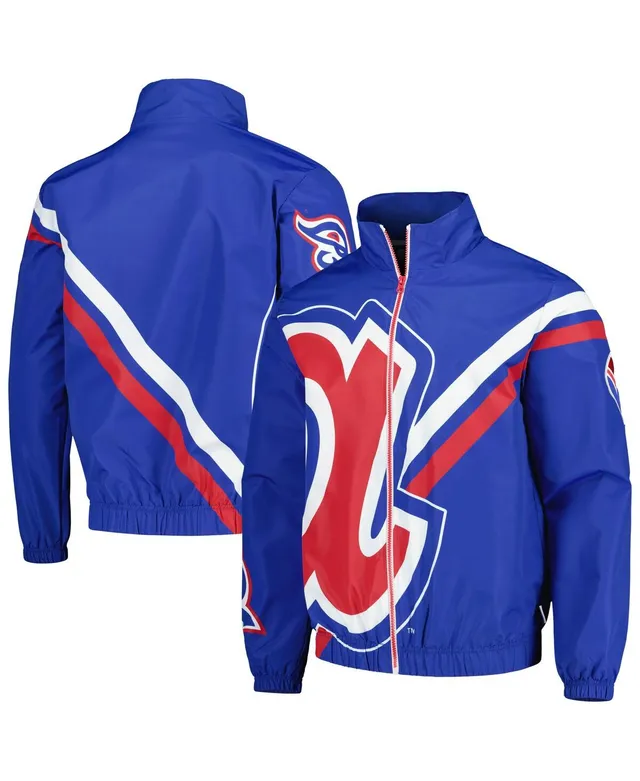 Men's Atlanta Braves Mitchell & Ness Red/Royal Fleece Full-Zip Hoodie