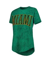 Women's Pressbox Green Miami Hurricanes Southlawn Sun-Washed T-shirt