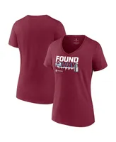 Women's Fanatics Burgundy Colorado Avalanche 2022 Stanley Cup Champions Plus Hometown V-Neck T-shirt