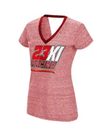 Women's Touch Heather Red 23XI Racing Halftime Back Wrap T-shirt