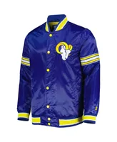 Men's Starter Royal Los Angeles Rams Midfield Satin Full-Snap Varsity Jacket