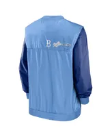 Men's Nike White, Light Blue Los Angeles Dodgers Rewind Warmup V-Neck Pullover Jacket