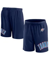 Men's Fanatics Navy Oklahoma City Thunder Free Throw Mesh Shorts