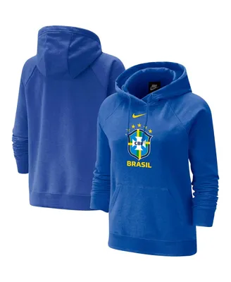 Women's Nike Royal Brazil National Team Varsity Raglan Tri-Blend Pullover Hoodie