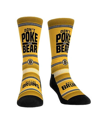 Men's and Women's Rock 'Em Socks Boston Bruins Team Slogan Crew Socks