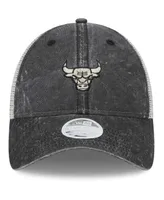 Women's New Era Black Chicago Bulls Micro Logo 9TWENTY Trucker Adjustable Hat