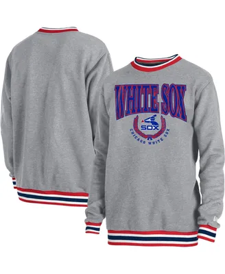 Men's New Era Heather Gray Chicago White Sox Throwback Classic Pullover Sweatshirt