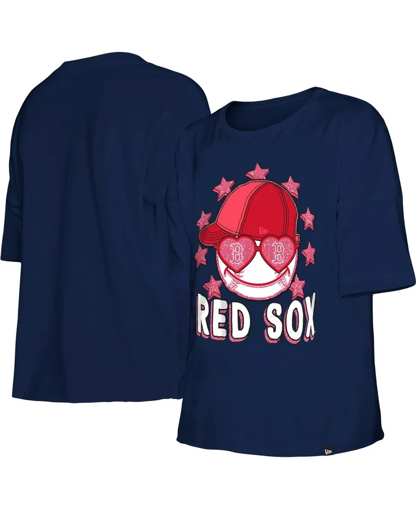 Big Girls New Era Navy Boston Red Sox Team Half Sleeve T-shirt