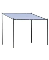 Outsunny 10' x 9' Outdoor Wall Patio Gazebo Canopy with Pvc Coated Polyester Roof, Steel Frame, & Spacious Build, Grey