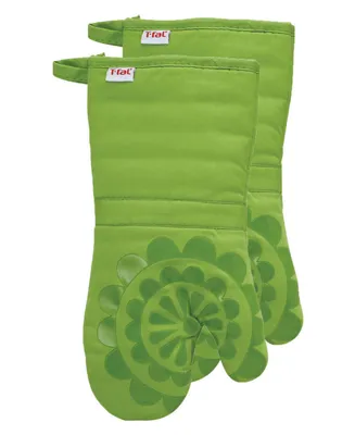 T-Fal Medallion Print Silicone and Cotton Twill Oven Mitt, Set of 2