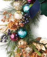 Holiday Lane Jewel Tones Green, Purple and Blue with Pinecones and Berries, Created for Macy's