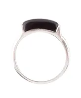 Barse Bar None Sterling Silver and Onyx Ring