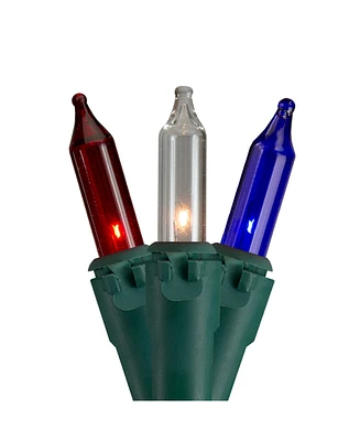 50 Count Red White Blue 4th of July Mini Light Set 10' Green Wire