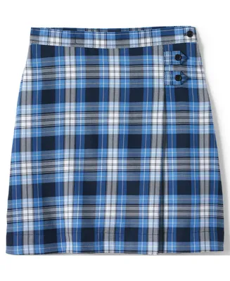 Lands' End Big Girls School Uniform Slim Plaid A-line Skirt Below the Knee