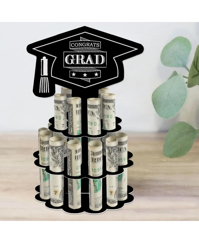 Big Dot of Happiness Graduation Cheers Diy Graduation Party Money Holder Gift Cash Cake - Assorted Pre