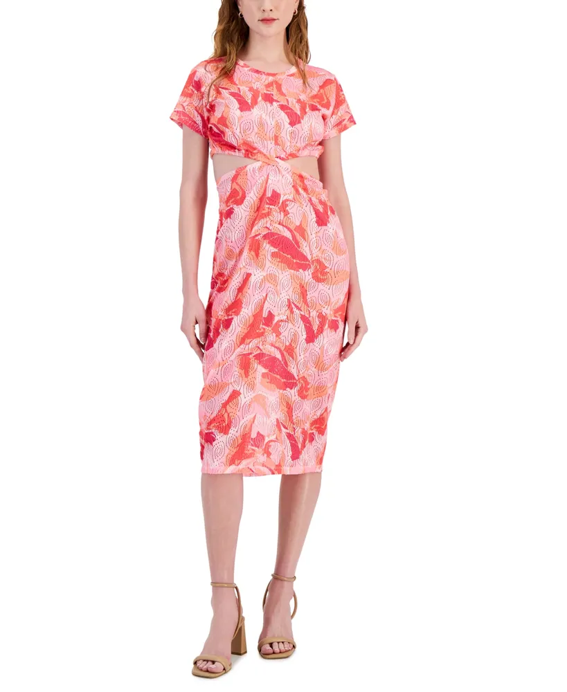 Miken Women's Twist-Front Midi Cover-Up Dress, Created for Macy's