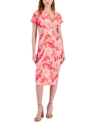 Miken Women's Twist-Front Midi Cover-Up Dress, Created for Macy's