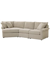 Wrenley 131" 3-Pc. Fabric Modular Cuddler Chaise Sectional Sofa, Created for Macy's