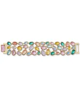 Kate Spade New York Gold-Tone Multicolor Cubic Zirconia Statement Flex Bracelet