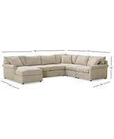 Wrenley 138" 5-Pc. Fabric Modular Sleeper Chaise Sectional Sofa, Created for Macy's