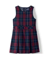 Lands' End Little Girls School Uniform Plaid Jumper Top of Knee