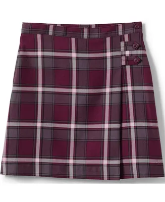 Lands' End Big Girls School Uniform Slim Plaid A-line Skirt Below the Knee