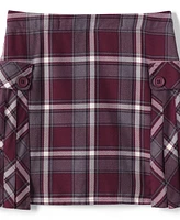 Lands' End Child School Uniform Girls Slim Side Pleat Plaid Skort Above the Knee