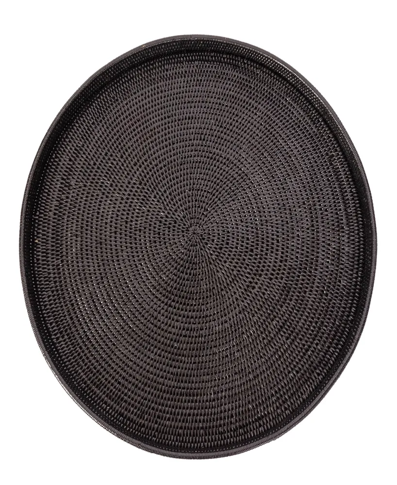 Artifacts Trading Company Rattan Round Ottoman Tray