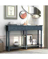 Simplie Fun Console Table Sofa Table Easy Assembly With Two Storage Drawers And Bottom Shelf