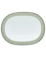 Noritake Infinity Green Platinum Oval Vegetable Bowl 24 Oz
