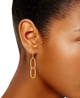 Double Oval Paperclip Drop Earrings in 10k Gold