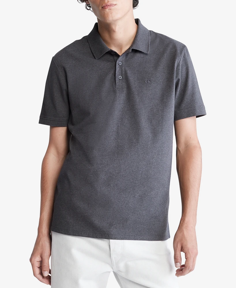 Calvin Klein Men's Regular-Fit Smooth Cotton Monogram Logo Polo Shirt