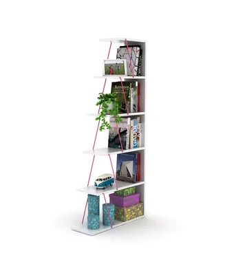 Simplie Fun Modern 5 Tier Ladder Bookshelf Organizers