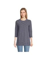 Lands' End Women's 3/4 Sleeve Slub Jersey Swing Tunic