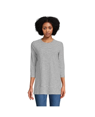 Lands' End Women's 3/4 Sleeve Slub Jersey Swing Tunic