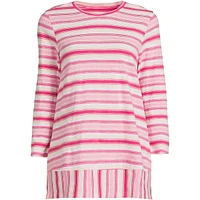 Lands' End Women's 3/4 Sleeve Slub Jersey Swing Tunic