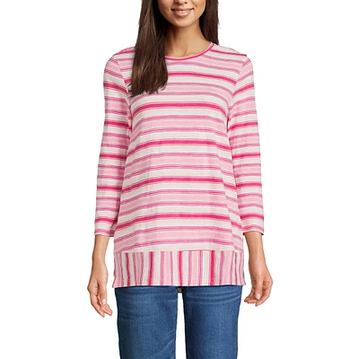 Lands' End Women's 3/4 Sleeve Slub Jersey Swing Tunic