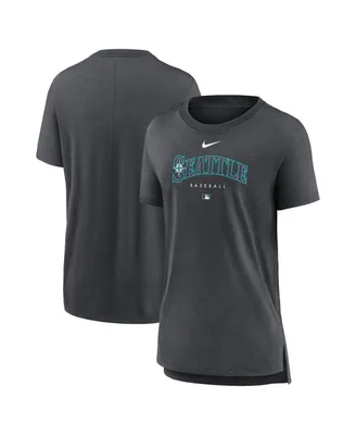 Women's Nike Heather Charcoal Seattle Mariners Authentic Collection Early Work Tri-Blend T-shirt
